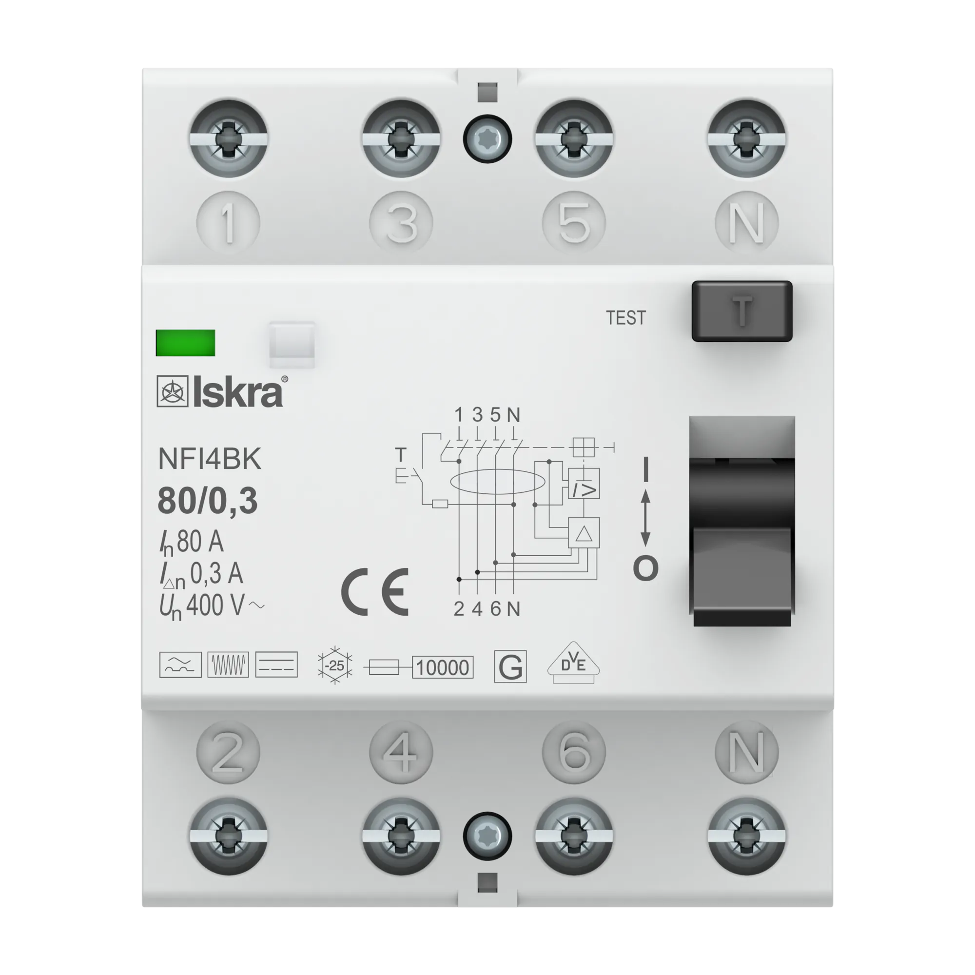 LEGRAND, FI stroomonderbreker 63 A, 30 mA; aardlekschakelaar/RCD, 4 LEGRAND, FI stroomonderbreker 63 A, 30 mA; aardlekschakelaar/RCD, 4