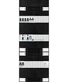 1F groepenkast 36M met 4 groepen+kook+PV16-2P+BT