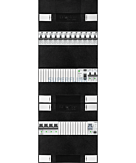 3F groepenkast 36M met 12 aardlekautomaat+kook+PV16-2P