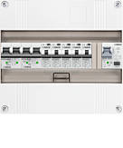 1F groepenkast 12M met 5 aardlekautomaat+AF+PV16-2P