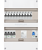 1F groepenkast 24M met 10 aardlekautomaat+AF+PV20-2P+BT