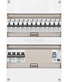 1F groepenkast 24M met 12 aardlekautomaat+AF+PV16-2P