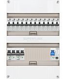 1F groepenkast 24M met 12 aardlekautomaat+AF+PV20-2P
