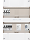 1F groepenkast 24M met 3 aardlekautomaat+AF+PV16-2P+BT