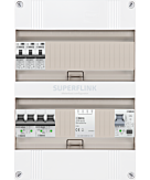 1F groepenkast 24M met 3 aardlekautomaat+AF+PV16-2P+BT