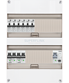 1F groepenkast 24M met 6 aardlekautomaat+AF+PV16-2P