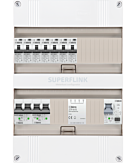 1F groepenkast 24M met 7 aardlekautomaat+AF+PV16-2P+BT