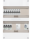 1F groepenkast 24M met 8 aardlekautomaat+AF+PV16-2P+BT