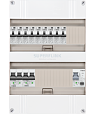 1F groepenkast 24M met 9 aardlekautomaat+AF+PV16-2P