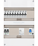 1F groepenkast 24M met 9 aardlekautomaat+PV20-2P+BT