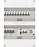 1F groepenkast 24M met 10 aardlekautomaat+kook+AF+PV16-2P