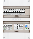 1F groepenkast 24M met 10 aardlekautomaat+kook+AF+PV20-2P