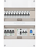 1F groepenkast 24M met 10 aardlekautomaat+kook+AF+PV20-2P