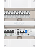 1F groepenkast 24M met 10 aardlekautomaat+kook+AF+PV20-2P+BT