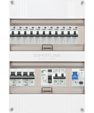 1F groepenkast 24M met 11 aardlekautomaat+kook+AF+PV20-2P
