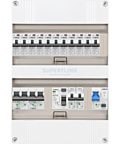 1F groepenkast 24M met 11 aardlekautomaat+kook+AF+PV20-2P