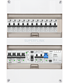 1F groepenkast 24M met 11 aardlekautomaat+kook+AF+PV20-2P+BT