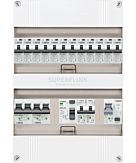 1F groepenkast 24M met 12 aardlekautomaat+kook+AF+PV16-2P