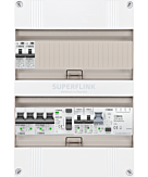 1F groepenkast 24M met 2 aardlekautomaat+kook+AF+PV16-2P+BT