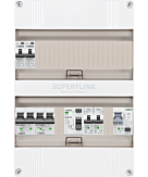 1F groepenkast 24M met 2 aardlekautomaat+kook+AF+PV16-2P