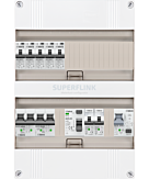 1F groepenkast 24M met 5 aardlekautomaat+kook+AF+PV16-2P