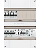 1F groepenkast 24M met 5 aardlekautomaat+kook+AF+PV16-2P+BT