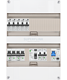 1F groepenkast 24M met 5 aardlekautomaat+kook+AF+PV20-2P