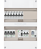 1F groepenkast 24M met 7 aardlekautomaat+kook+AF+PV16-2P