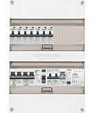 1F groepenkast 24M met 7 aardlekautomaat+kook+AF+PV16-2P+BT