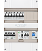 1F groepenkast 24M met 7 aardlekautomaat+kook+AF+PV20-2P