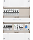 1F groepenkast 24M met 7 aardlekautomaat+kook+AF+PV20-2P