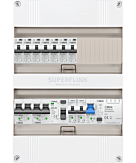 1F groepenkast 24M met 7 aardlekautomaat+kook+AF+PV20-2P+BT