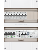 1F groepenkast 24M met 8 aardlekautomaat+kook+AF+PV16-2P+BT