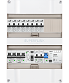 1F groepenkast 24M met 8 aardlekautomaat+kook+AF+PV20-2P+BT