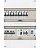 1F groepenkast 24M met 9 aardlekautomaat+kook+AF+PV20-2P