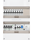 1F groepenkast 24M met 9 aardlekautomaat+kook+AF+PV20-2P+BT