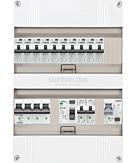 3F groepenkast 24M met 10 aardlekautomaat+kook+PV16-2P