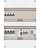 3F groepenkast 24M met 4 aardlekautomaat+kook+PV16-2P