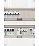 3F groepenkast 24M met 6 aardlekautomaat+kook+PV16-2P