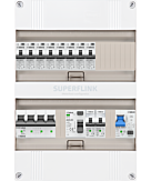 3F groepenkast 24M met 8 aardlekautomaat+kook+PV20-2P