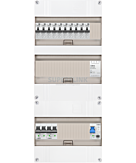1F groepenkast 36M met 10 aardlekautomaat+AF+PV20-2P+BT