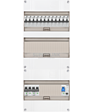1F groepenkast 36M met 12 aardlekautomaat+AF+PV20-2P