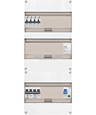 1F groepenkast 36M met 4 aardlekautomaat+AF+PV20-2P+BT
