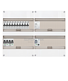 1F groepenkast 48M met 10 aardlekautomaat+AF+PV16-2P+BT