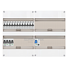 1F groepenkast 48M met 12 aardlekautomaat+AF+PV20-2P