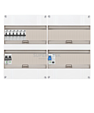 1F groepenkast 48M met 6 aardlekautomaat+PV20-2P
