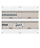 1F groepenkast 48M met 10 aardlekautomaat+kook+AF+PV16-2P