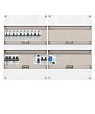 1F groepenkast 48M met 10 aardlekautomaat+kook+AF+PV20-2P