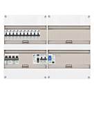 1F groepenkast 48M met 10 aardlekautomaat+kook+AF+PV20-2P