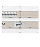 1F groepenkast 48M met 10 aardlekautomaat+kook+PV16-2P